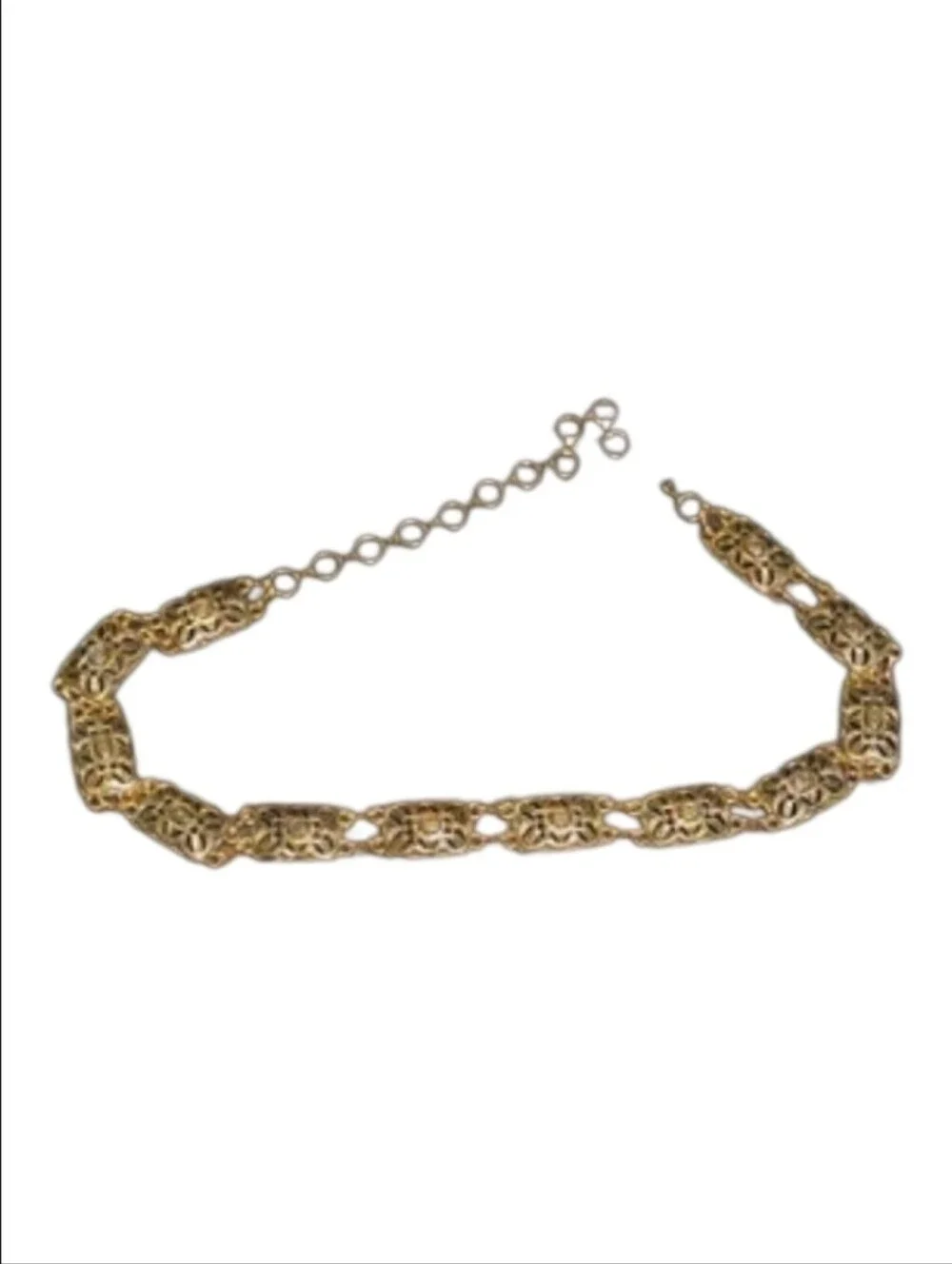 Gold Linked Filigree Chain Belt